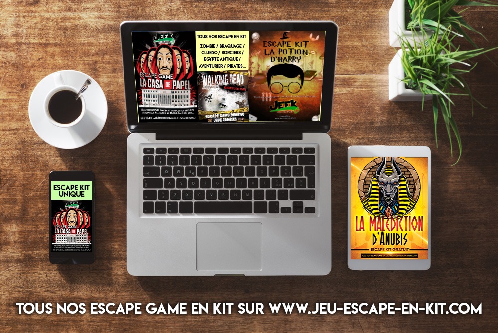 Tous nos escape en kit, escape box et jeux à la maison ou au travail